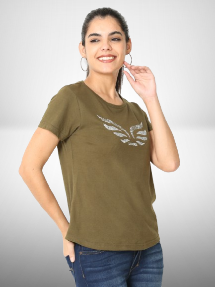 Stylish Women's Butterfly Print T-Shirt